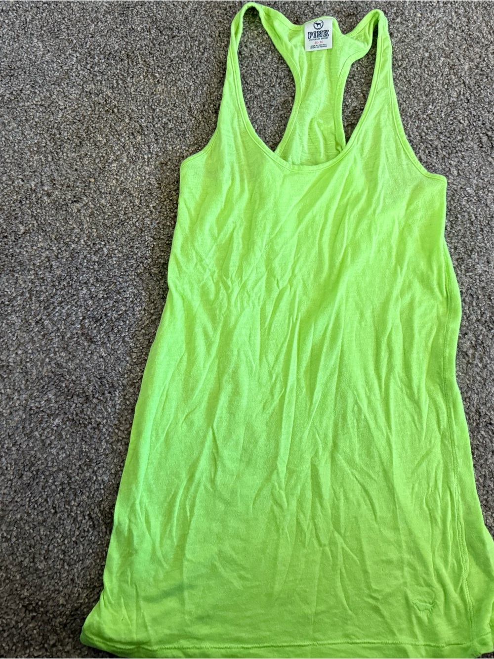 Victoria's Secret PINK Neon Lime Racerback Tank